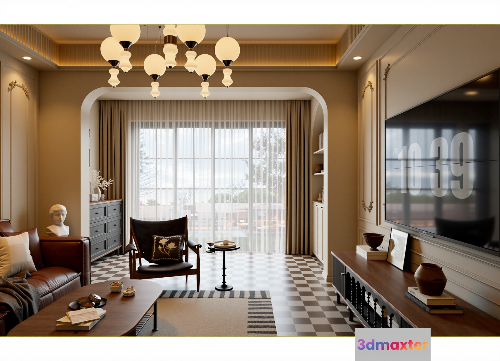 Modern Living Room 3D Model - 22843 - VRAY Render