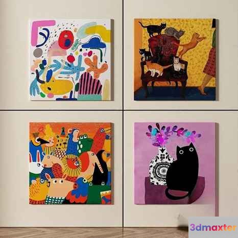Abstract Art Pieces 3D Model - 2139 - VRAY Render