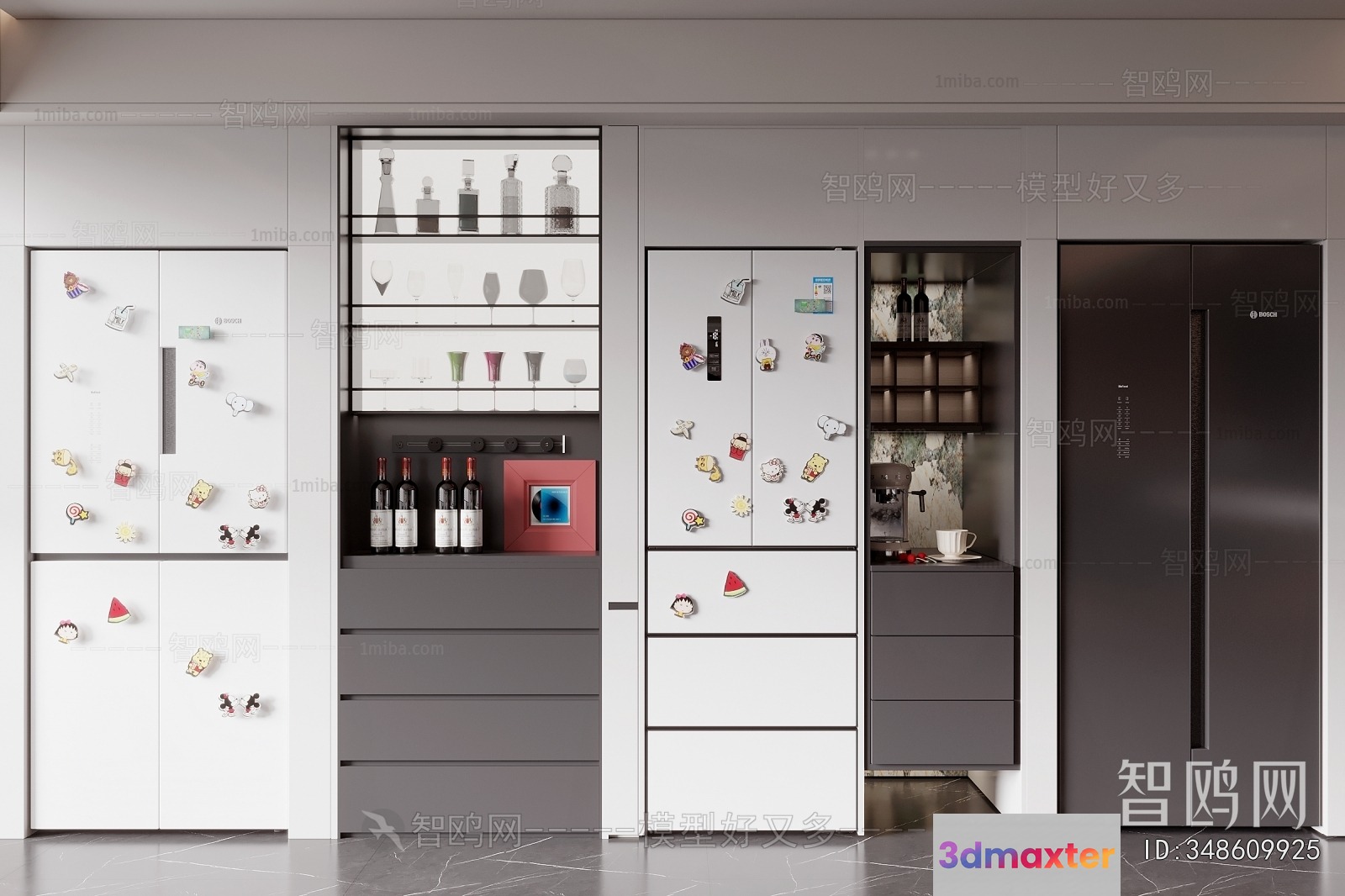 Modern Kitchen Design 3D Model - 2492 - CORONA Render
