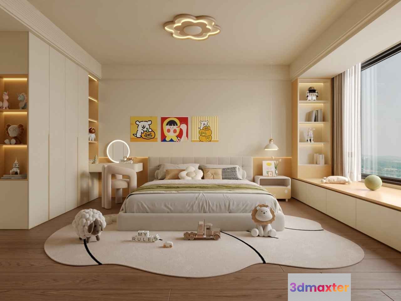 Modern Kid'S Bedroom 3D Model - 1848 - VRAY Render
