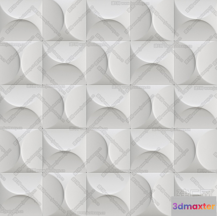 Gray Decorative Wall Panels 3D Model - 14305 - VRAY Render