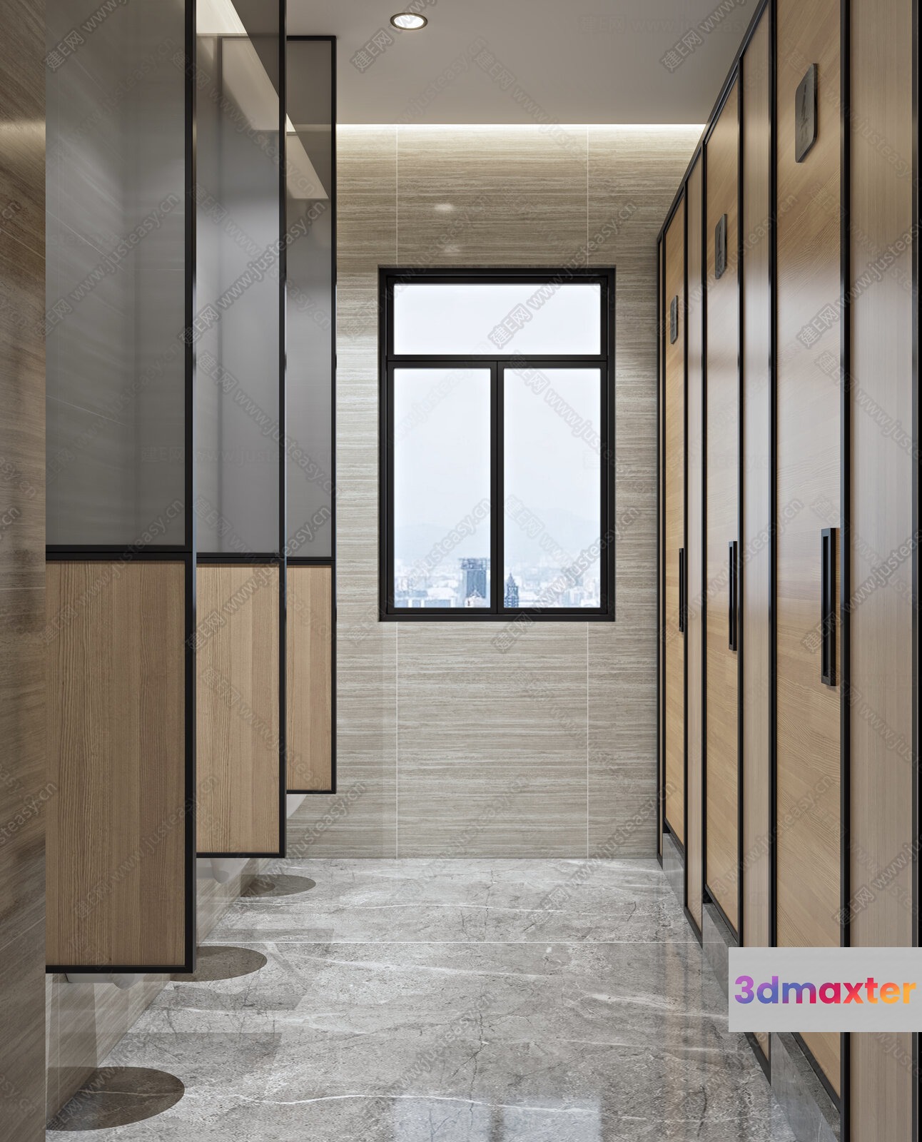Modern Wooden Lockers 3D Model - 12232 - VRAY Render