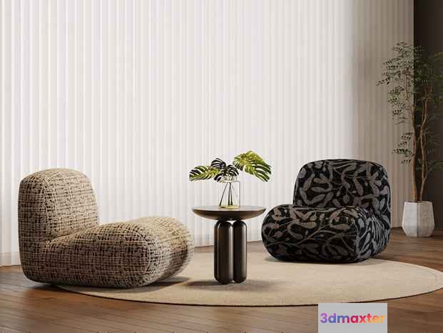 Modern Living Room 3D Model - 4438 - VRAY Render