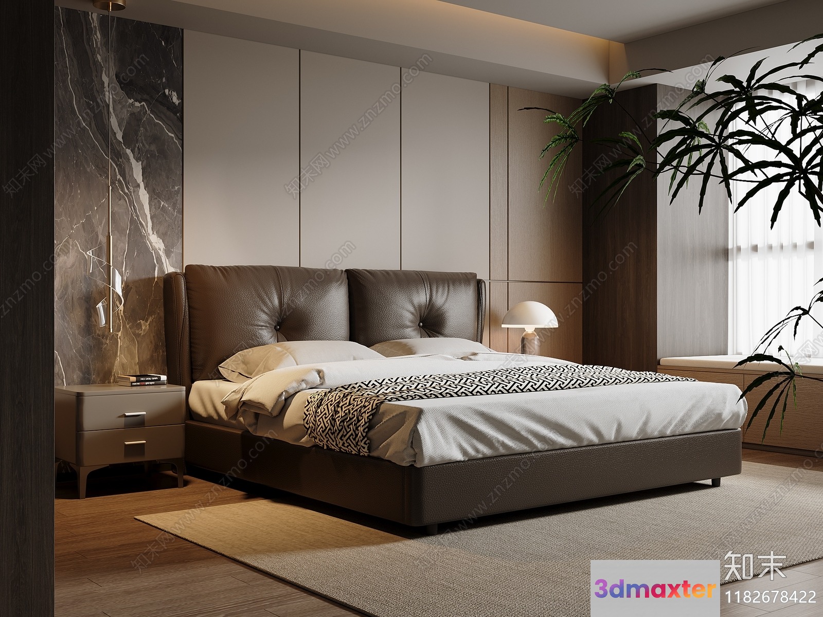 Cozy Bedroom 3D Model - 13692 - VRAY Render