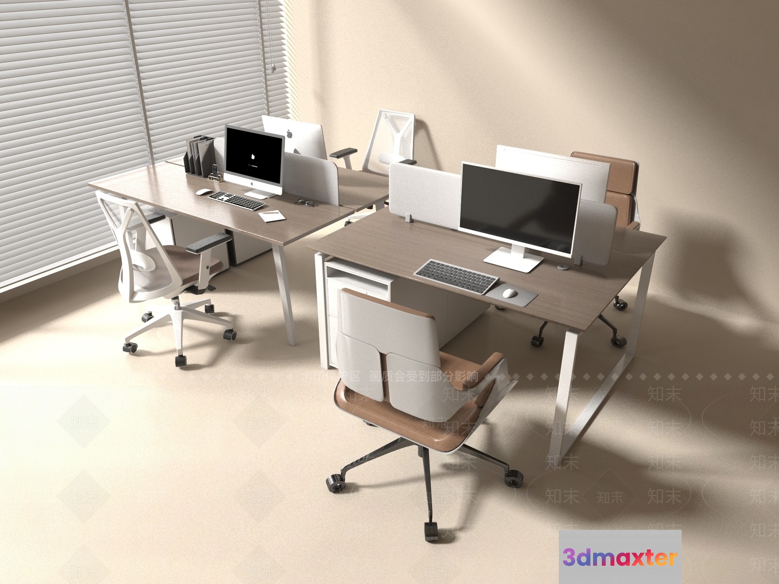 Modern Office Furniture 3D Model - 1322 - VRAY Render