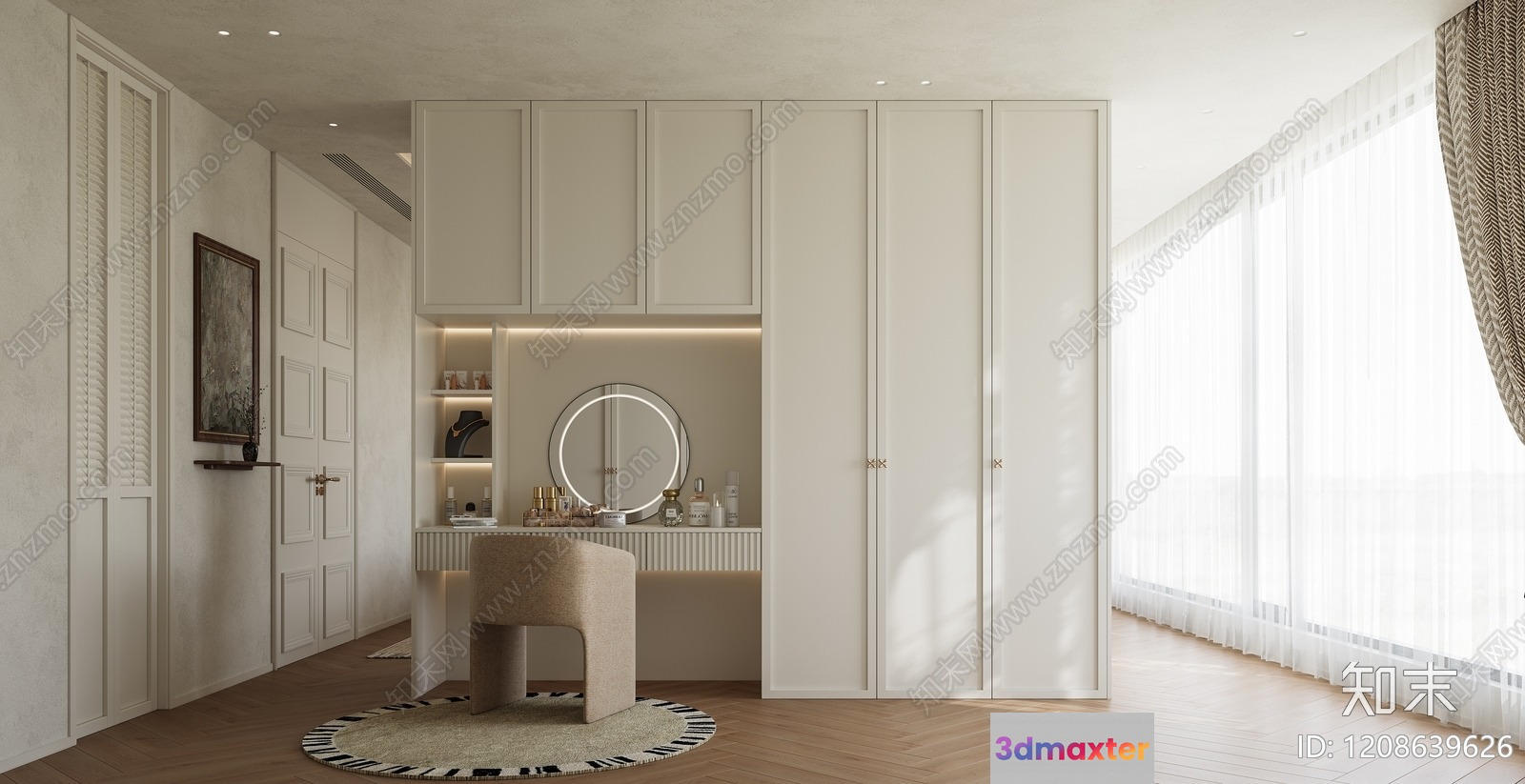 Modern White Dressing Room 3D Model - 2013 - VRAY Render