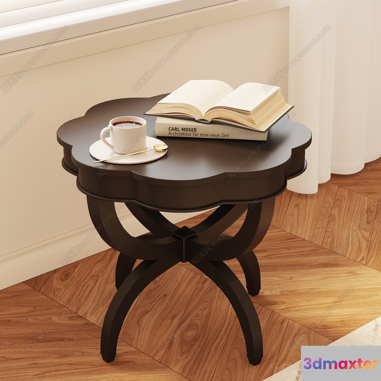 Small Dark Table 3D Model - 15514 - VRAY Render