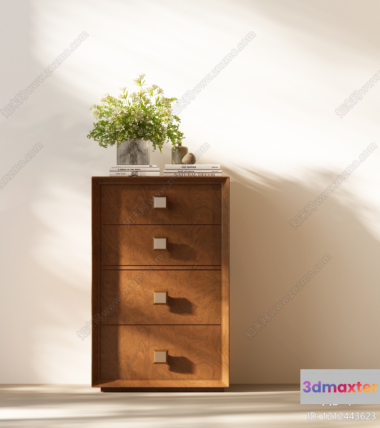 A Wooden Dresser 3D Model - 2028 - VRAY Render