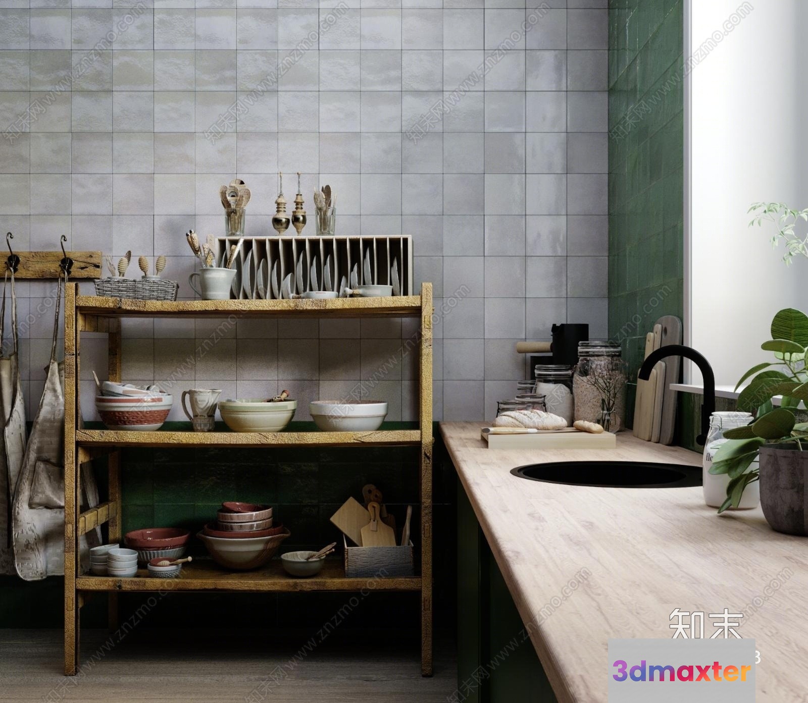 Modern Kitchen 3D Model - 11295 - VRAY Render
