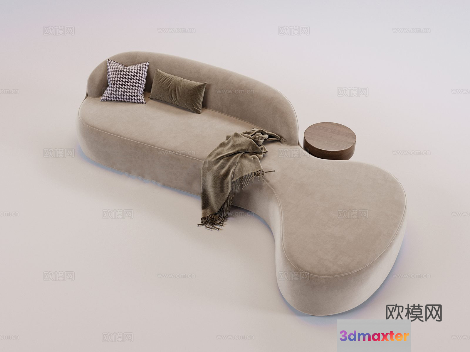 Modern Beige Sofa 3D Model - 20089 - VRAY Render