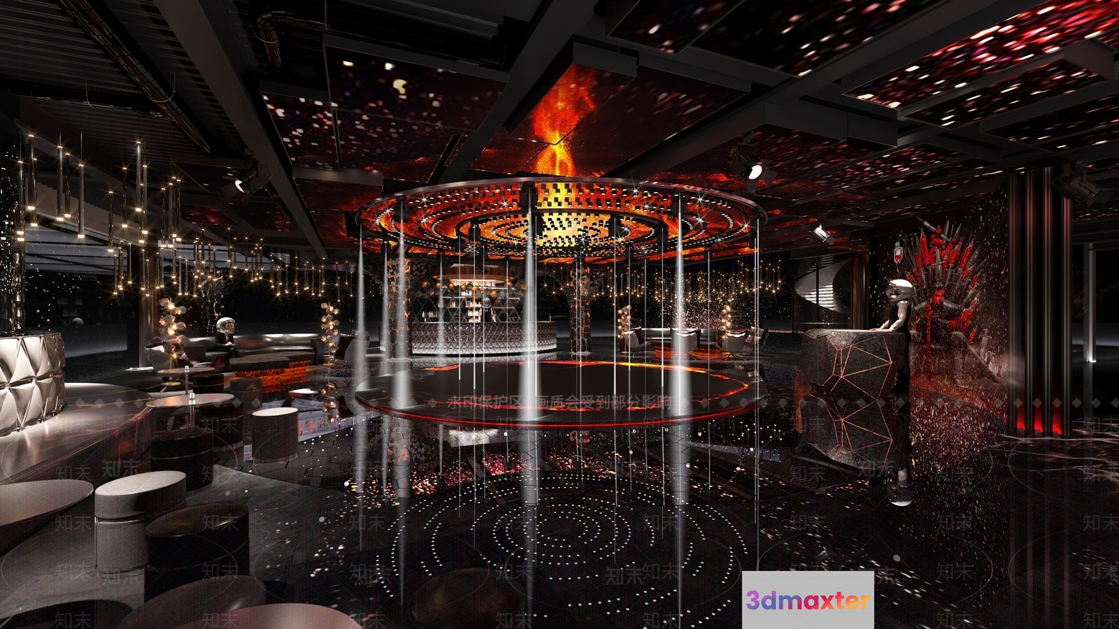 Modern Nightclub Interior 3D Model - 16943 - VRAY Render