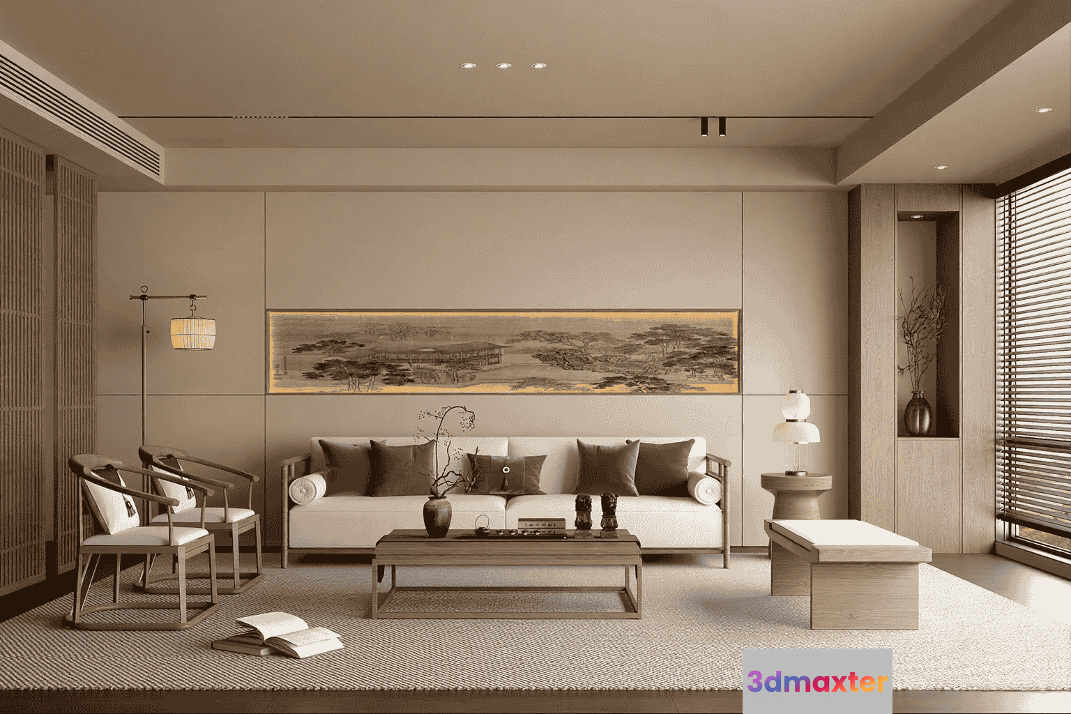 Modern Living Room 3D Model - 18175 - VRAY Render