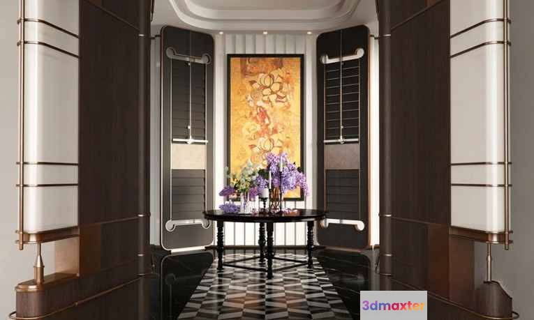 A Modern Hallway 3D Model - 2088 - CORONA Render