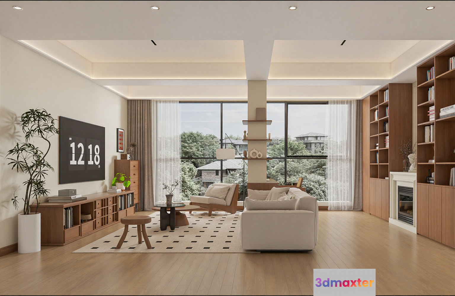Modern Living Room 3D Model - 10770 - VRAY Render