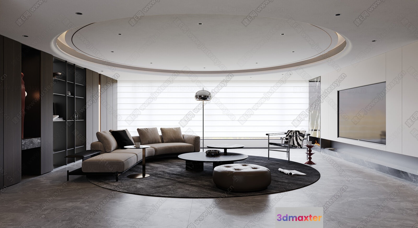 Modern Living Room 3D Model - 1141 - CORONA Render