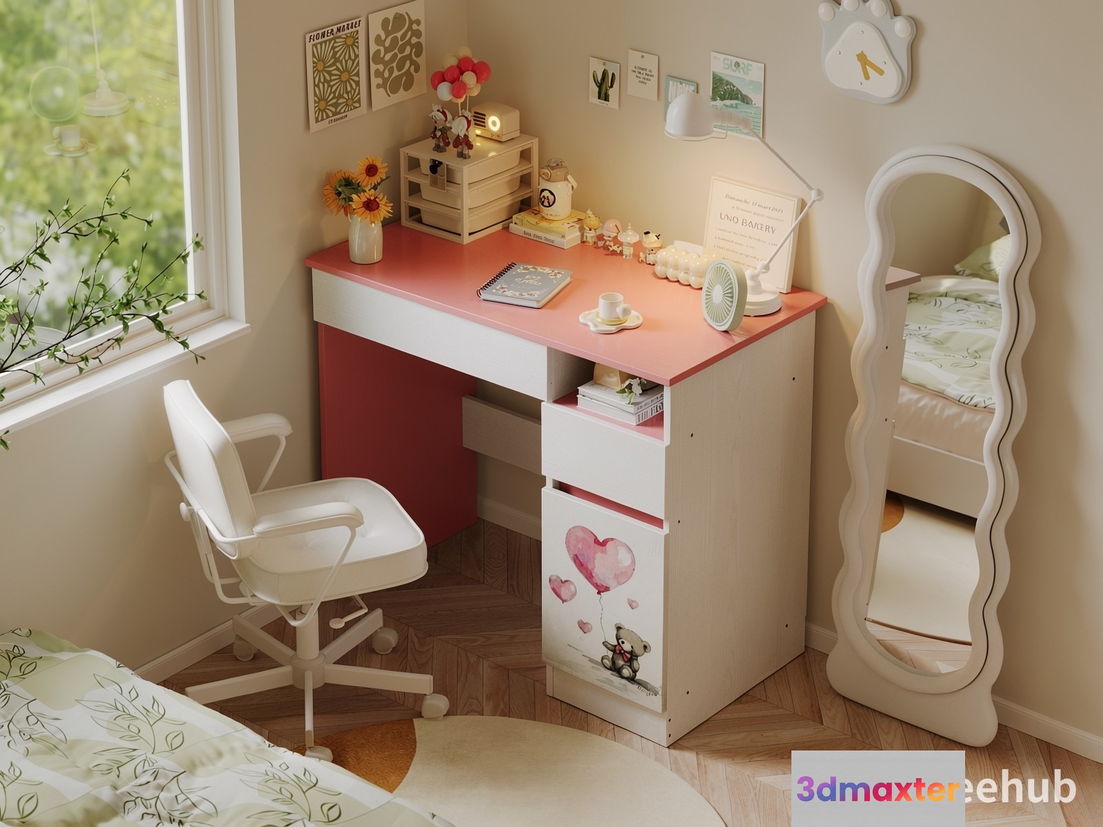 A Small Girl'S Bedroom 3D Model - 21196 - VRAY Render