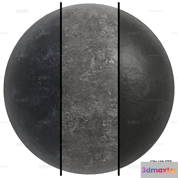 A Gray Sphere With A Textured Surface 3D Model - 21046 - VRAY Render