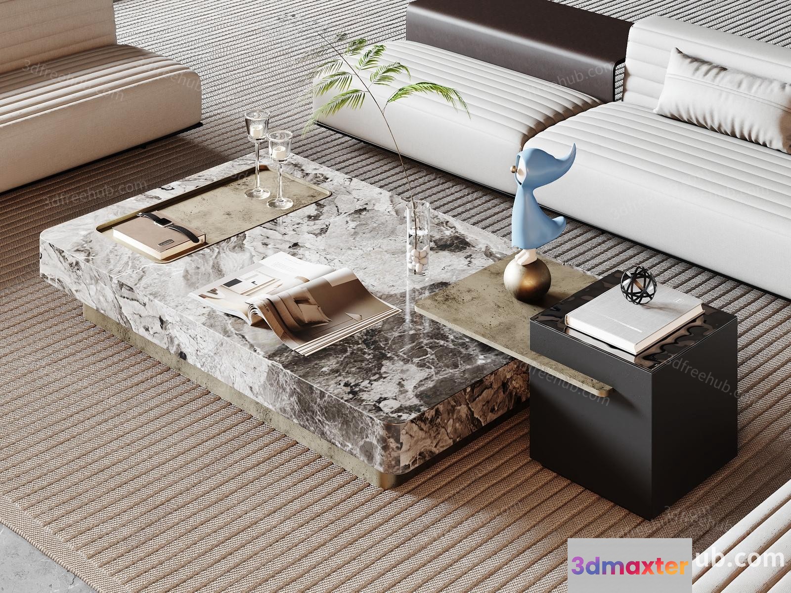Modern Living Room 3D Model - 6209 - VRAY Render