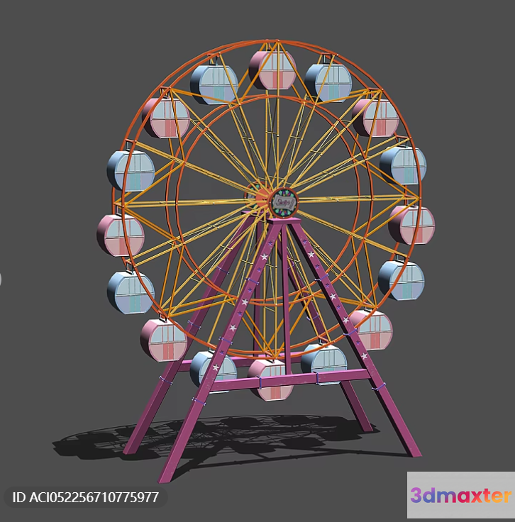 A 3D Model Of A Ferris Wheel 3D Model - 19705 - VRAY Render