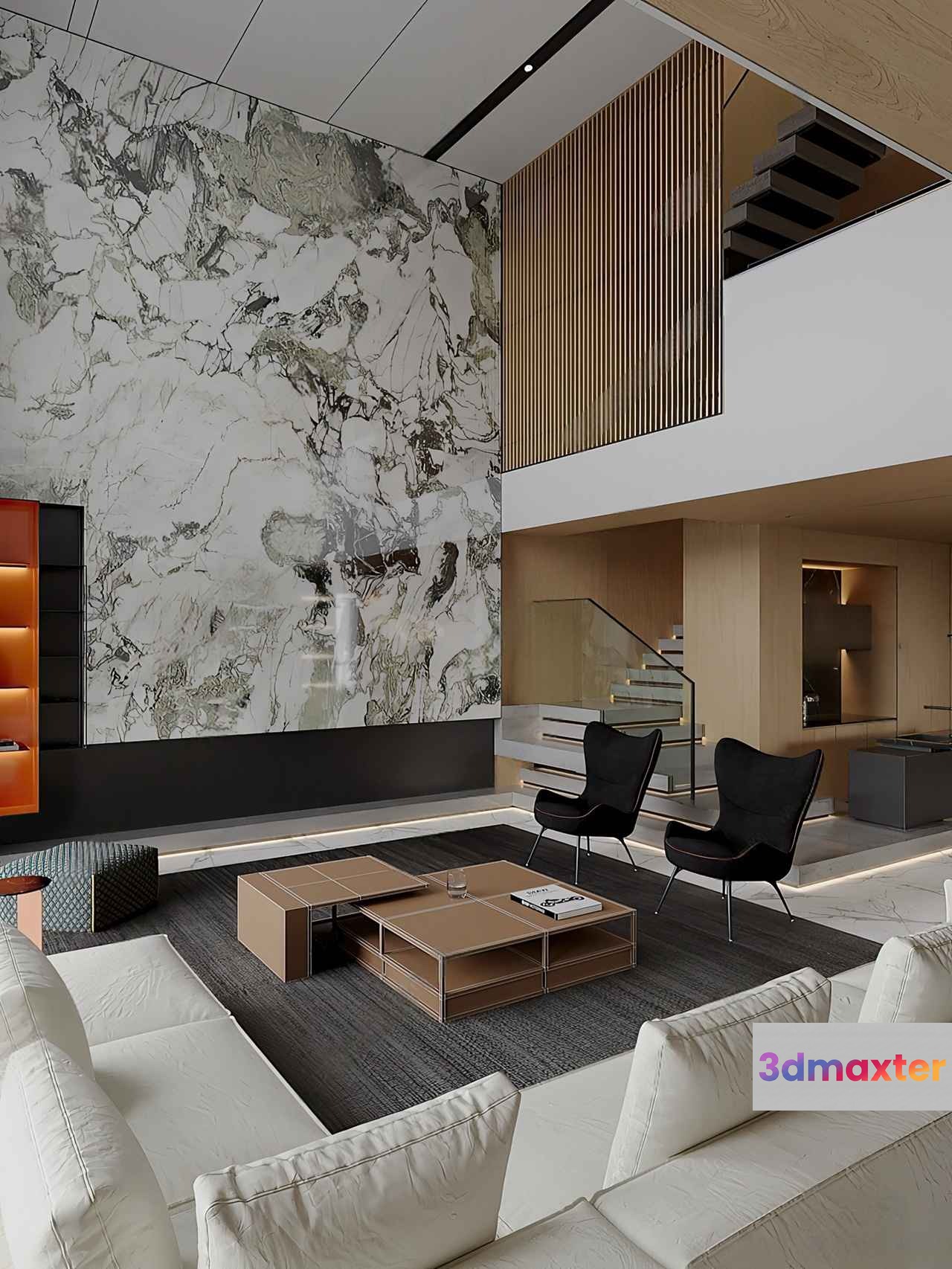 Modern Living Room 3D Model - 21110 - VRAY Render