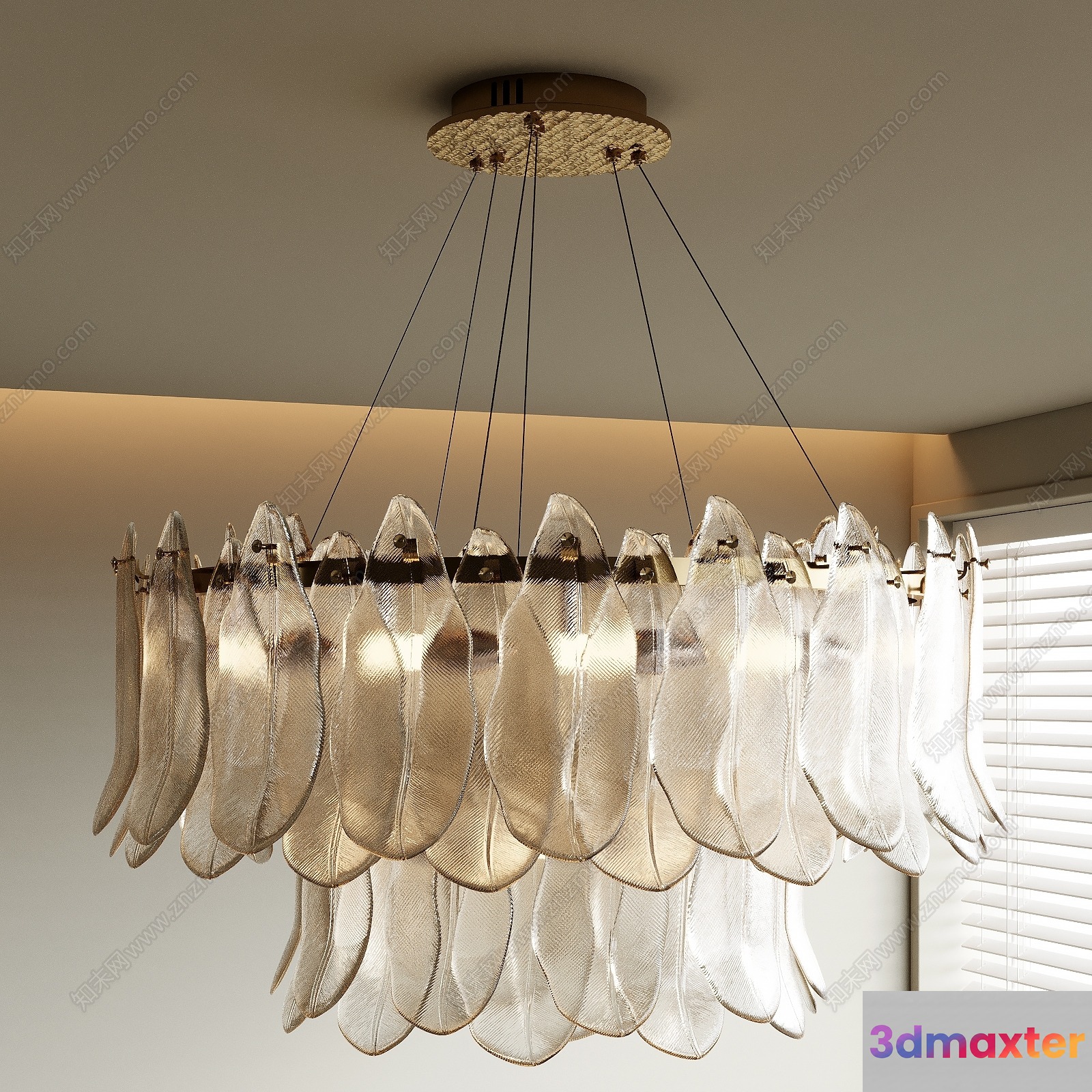 Gold Light Fixture 3D Model - 3902 - VRAY Render