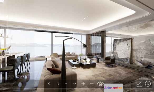 Modern Living Room 3D Model - 3067 - VRAY Render