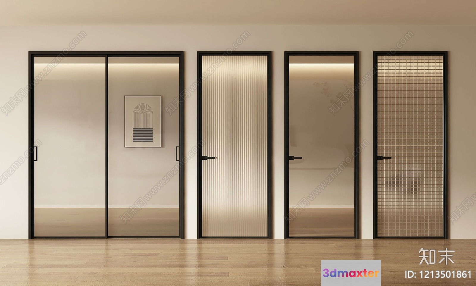Modern Interior Doors 3D Model - 6581 - VRAY Render
