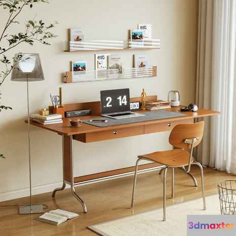 Modern Wooden Desk 3D Model - 16894 - VRAY Render