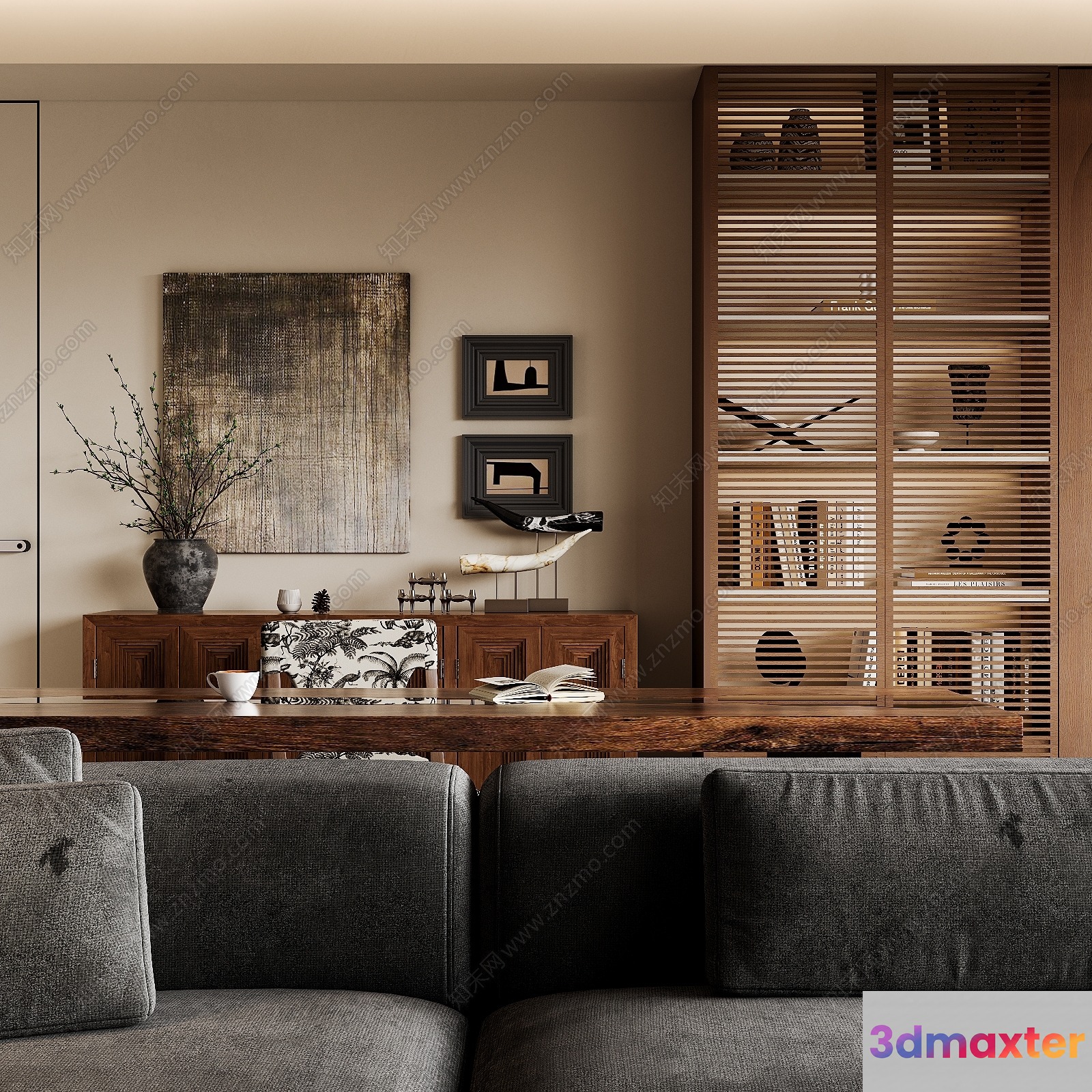 Modern Living Room 3D Model - 18437 - VRAY Render
