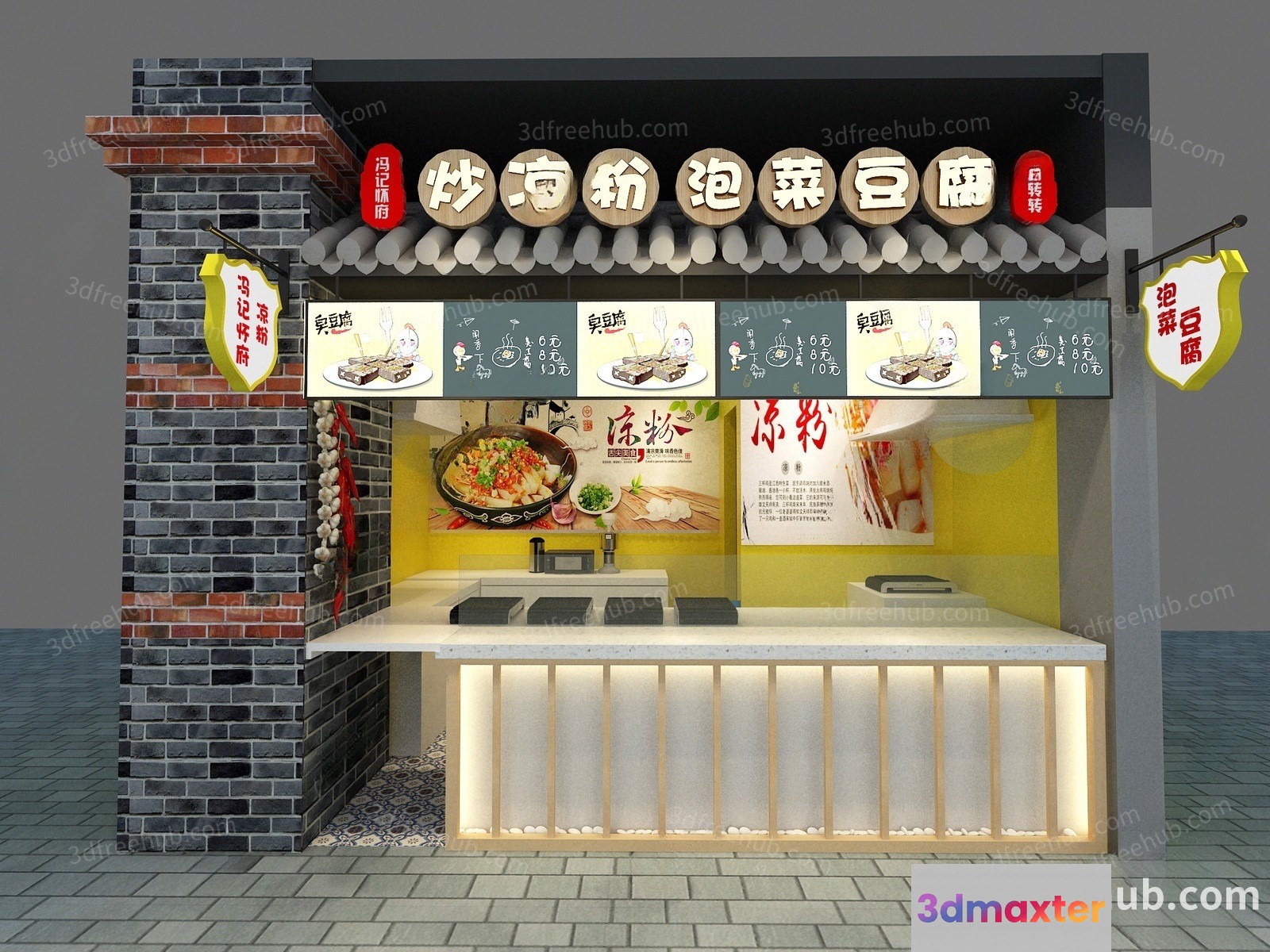 A Food Stall 3D Model - 19350 - VRAY Render