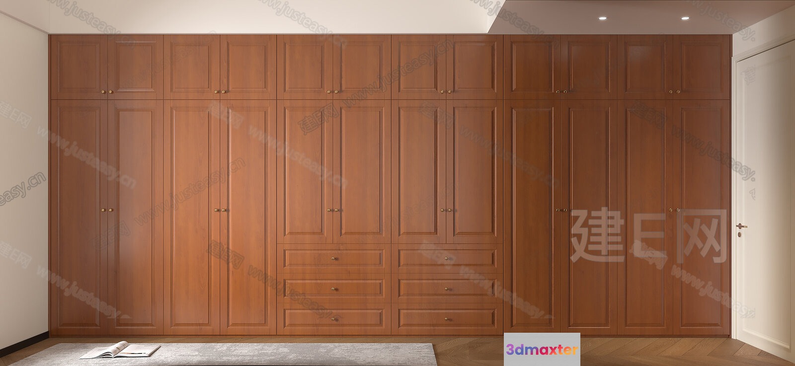 A Large Wooden Closet 3D Model - 1469 - VRAY Render