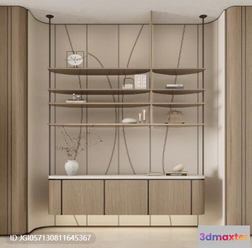 Modern Shelving Unit 3D Model - 18465 - VRAY Render