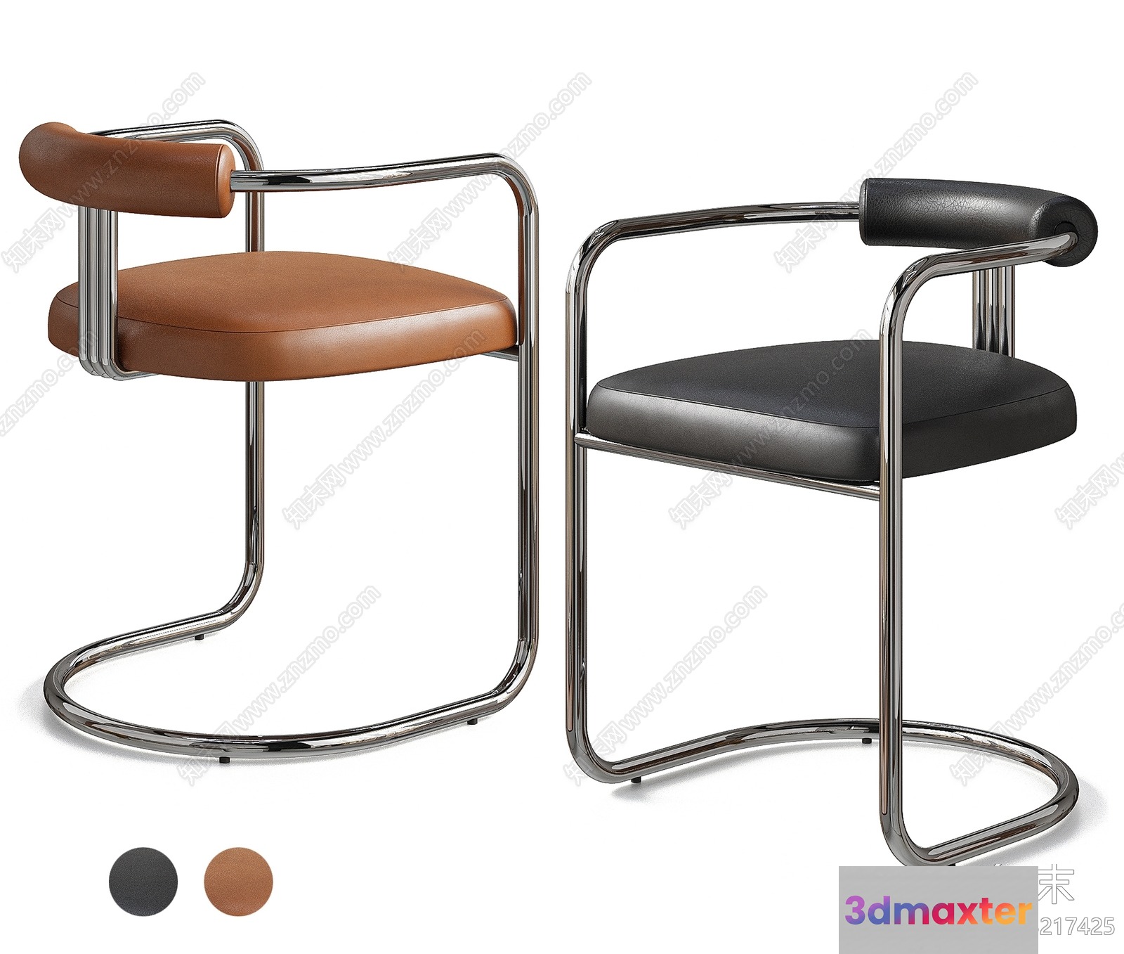 Brown And Black Chair 3D Model - 3919 - VRAY Render