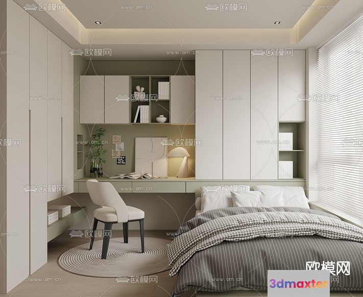 Modern Bedroom 3D Model - 16354 - VRAY Render