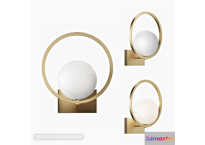 Gold Light Fixtures 3D Model - 1015 - VRAY Render