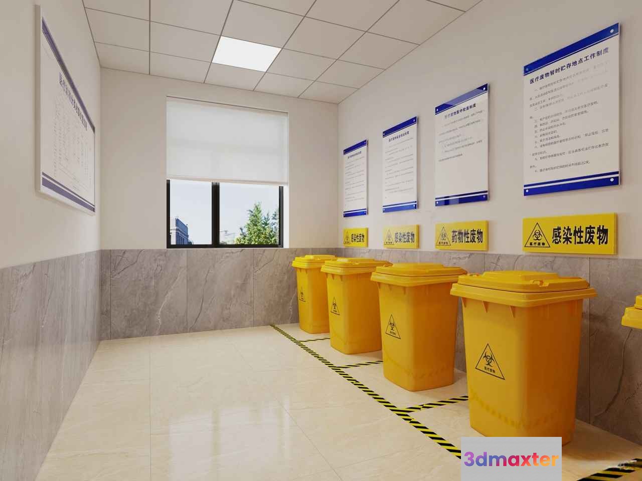 Yellow Trash Cans 3D Model - 5570 - CORONA Render