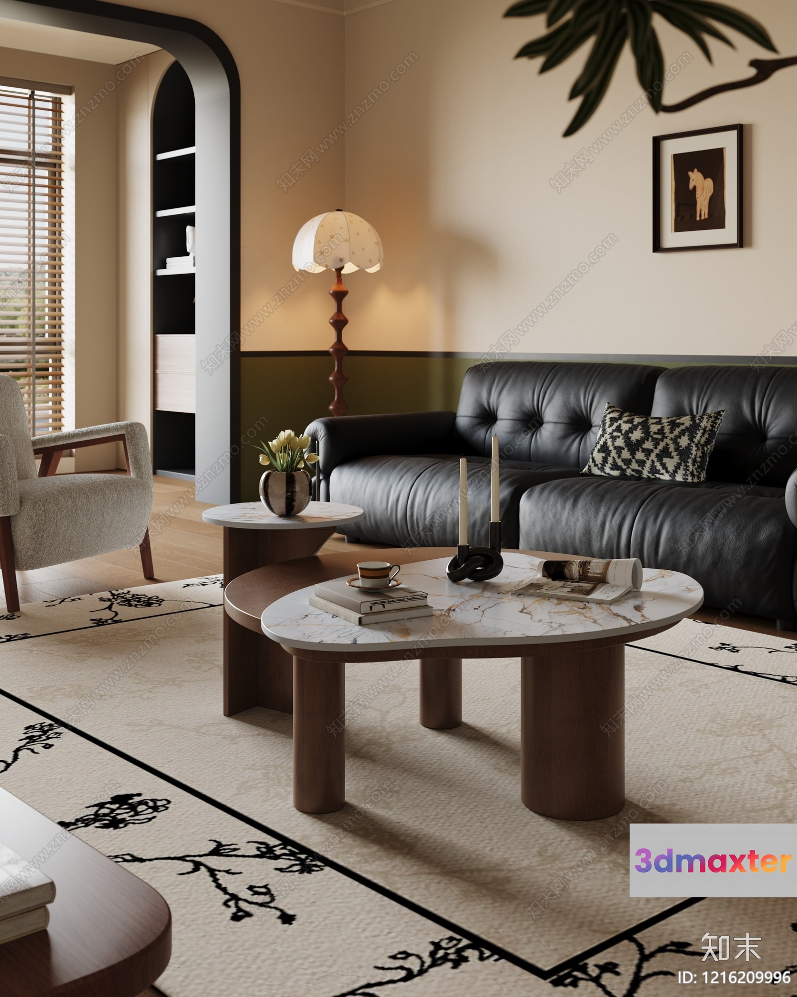 Modern Living Room 3D Model - 16505 - VRAY Render