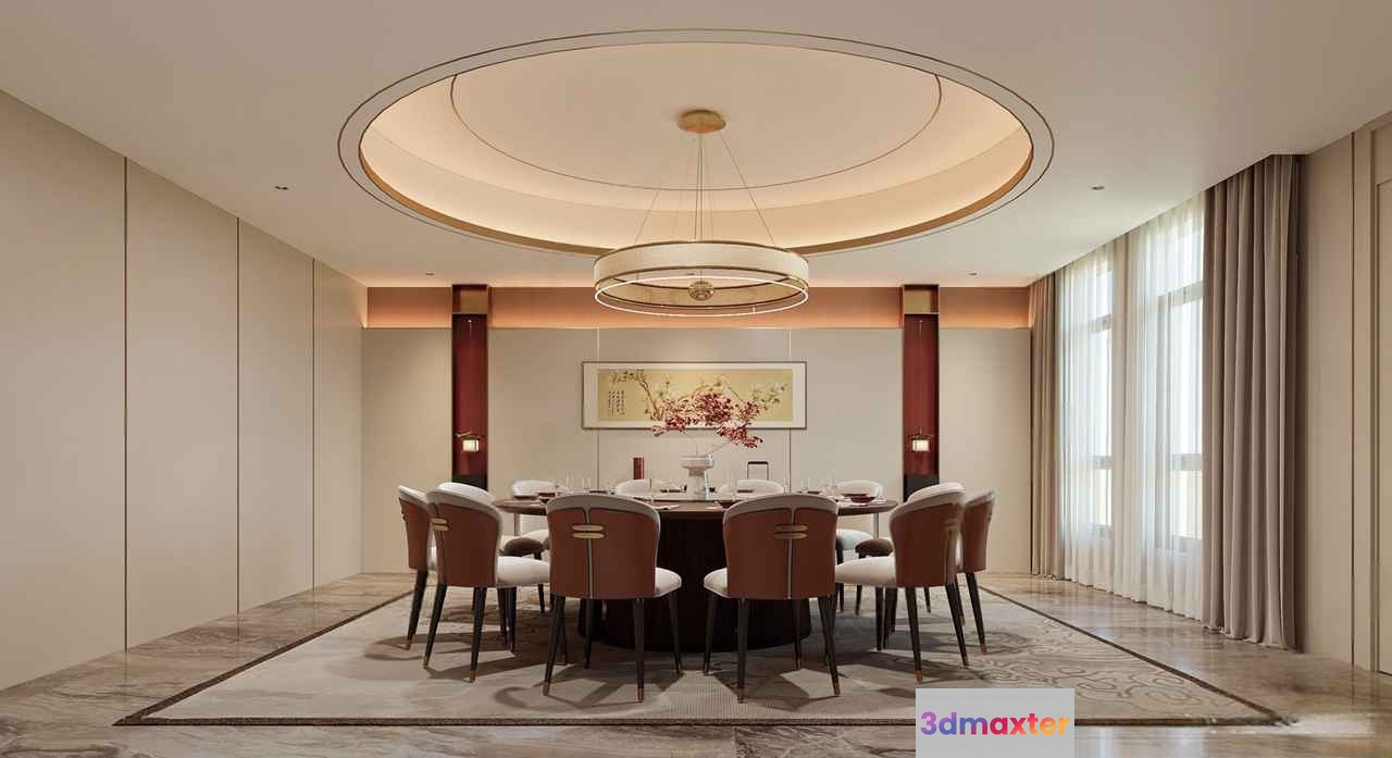 Modern Dining Room 3D Model - 11656 - CORONA Render