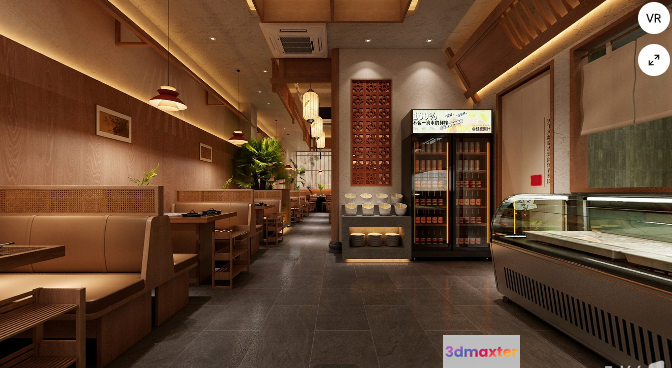 Modern Restaurant Interior 3D Model - 11470 - VRAY Render