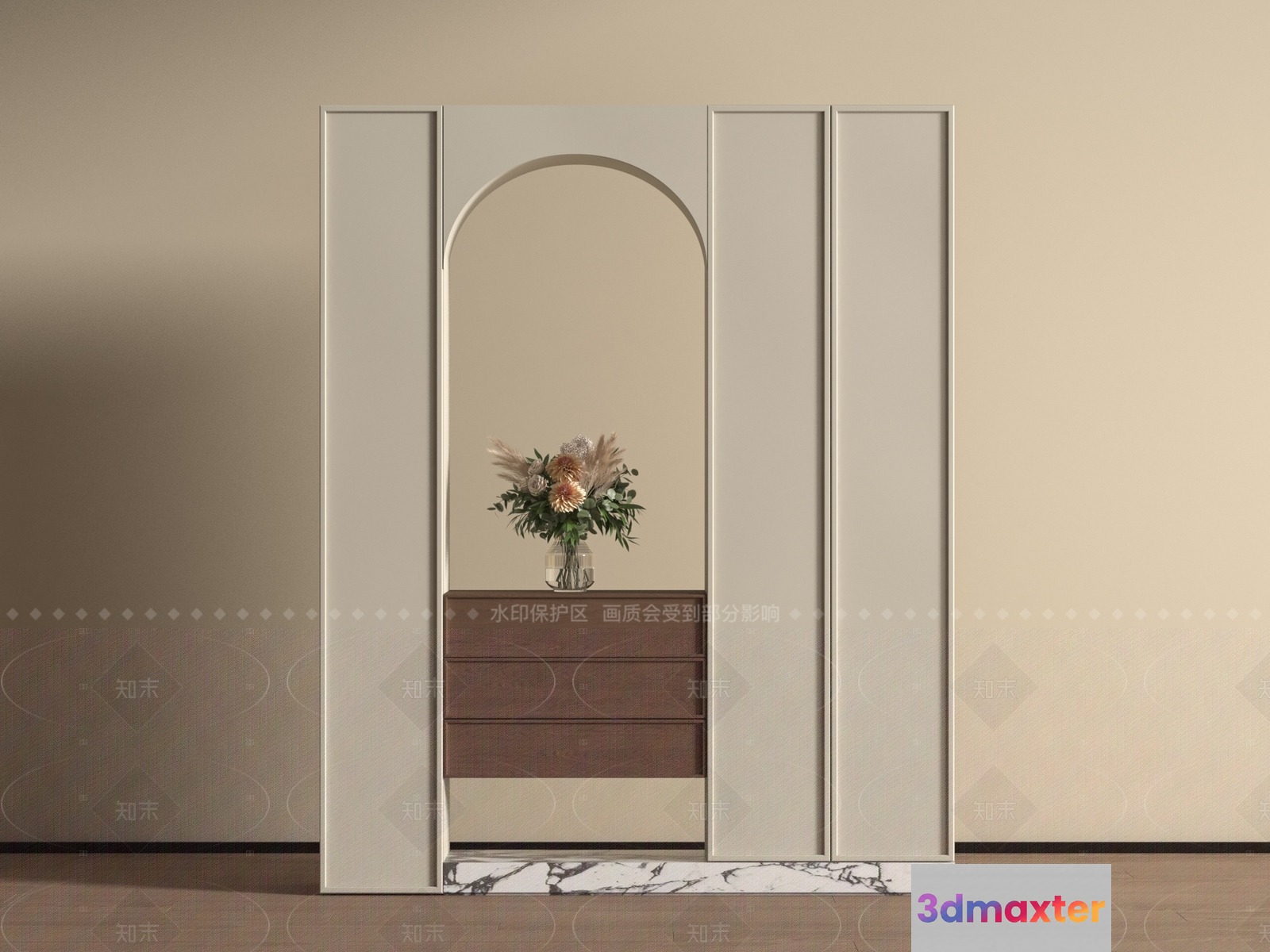 Modern Dresser With Mirror 3D Model - 20640 - VRAY Render