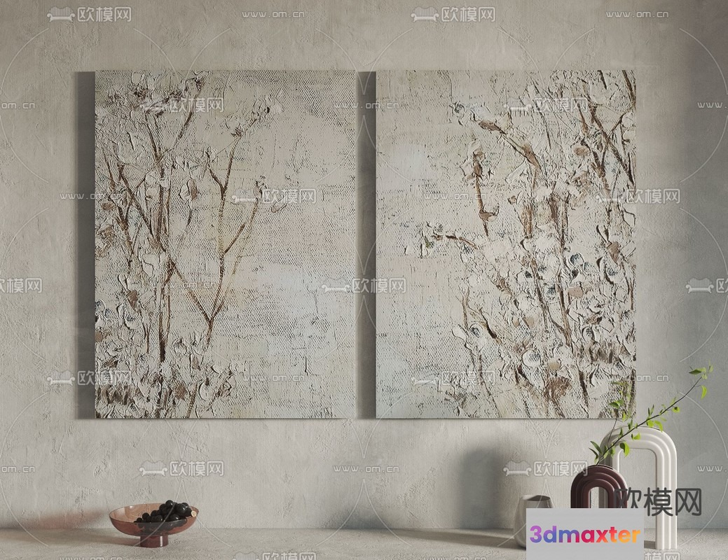 Modern Wall Art 3D Model - 6851 - VRAY Render