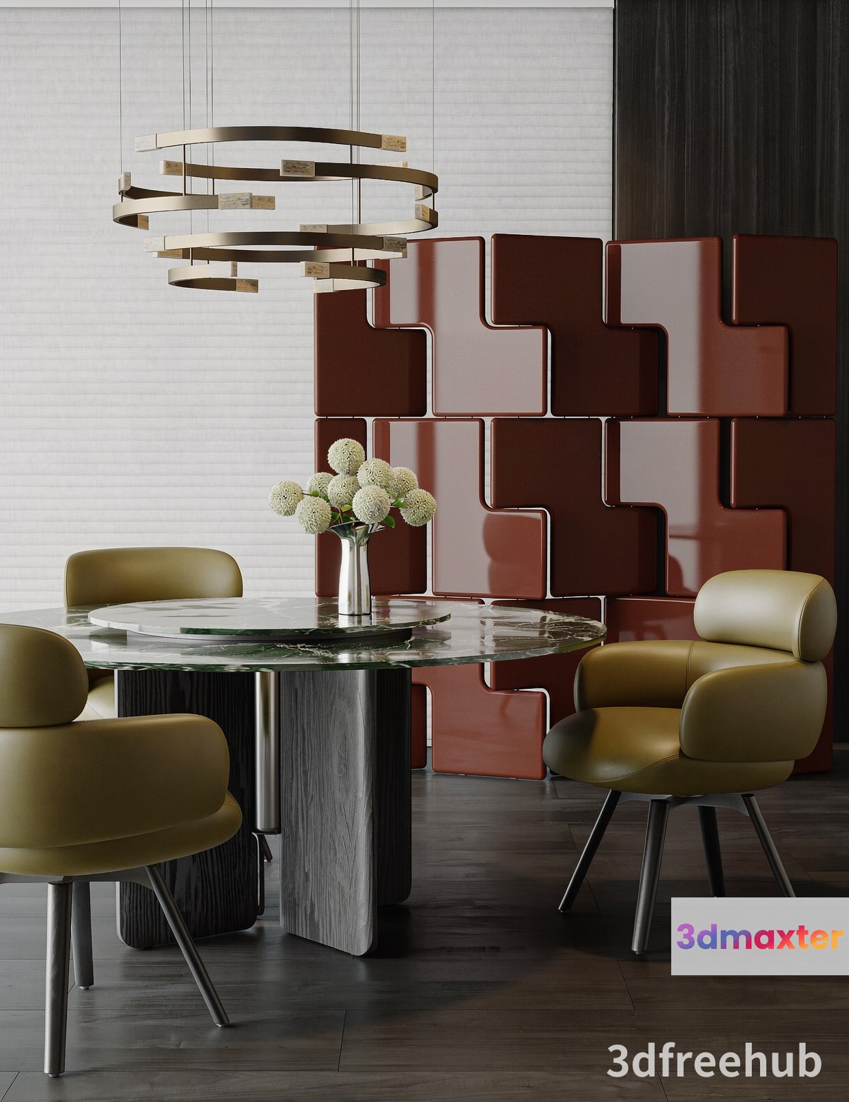 Modern Dining Room 3D Model - 21173 - VRAY Render