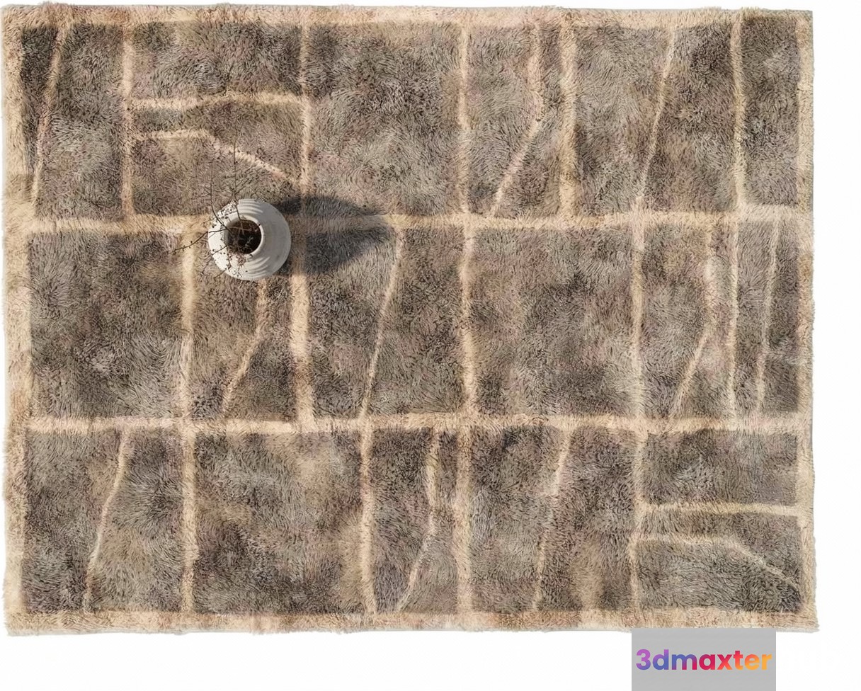A Fuzzy Rug With A Geometric Pattern 3D Model - 22648 - VRAY Render
