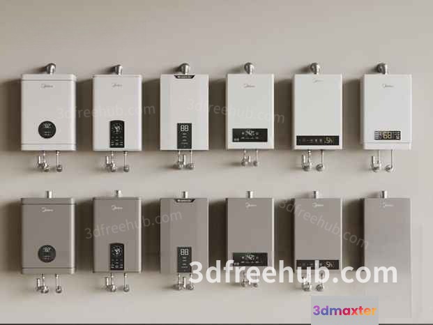 Tankless Water Heaters 3D Model - 18588 - VRAY Render