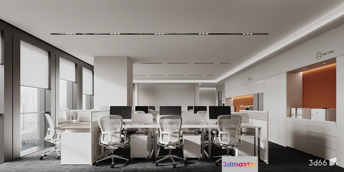 Modern Office Space 3D Model - 22073 - VRAY Render
