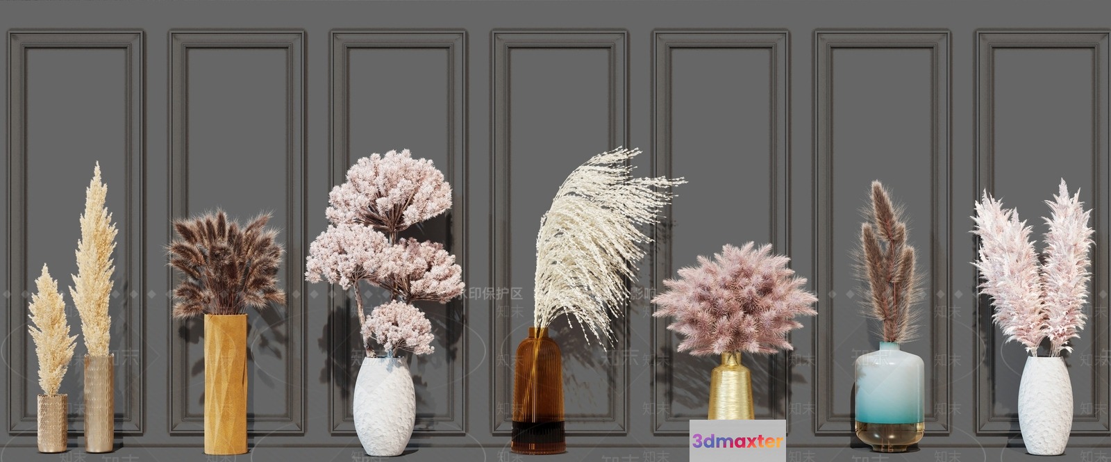 Dried Flower Arrangements 3D Model - 3605 - VRAY Render