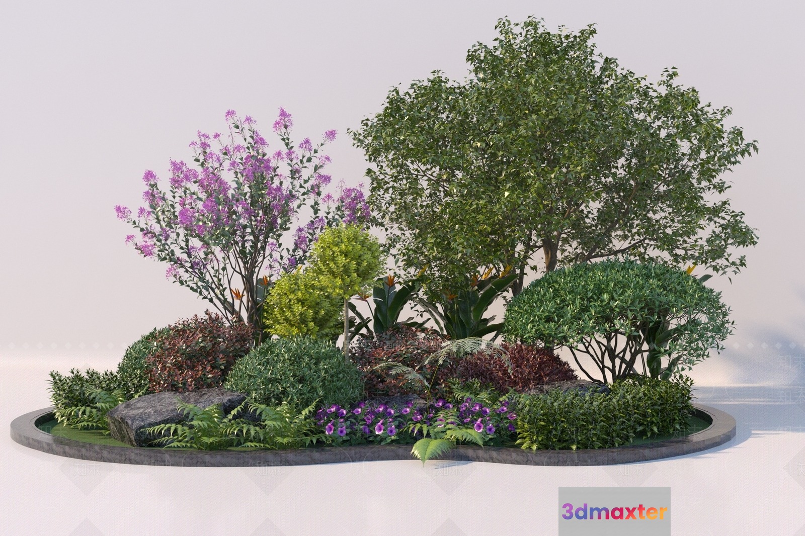 A Garden Landscape 3D Model - 1631 - VRAY Render