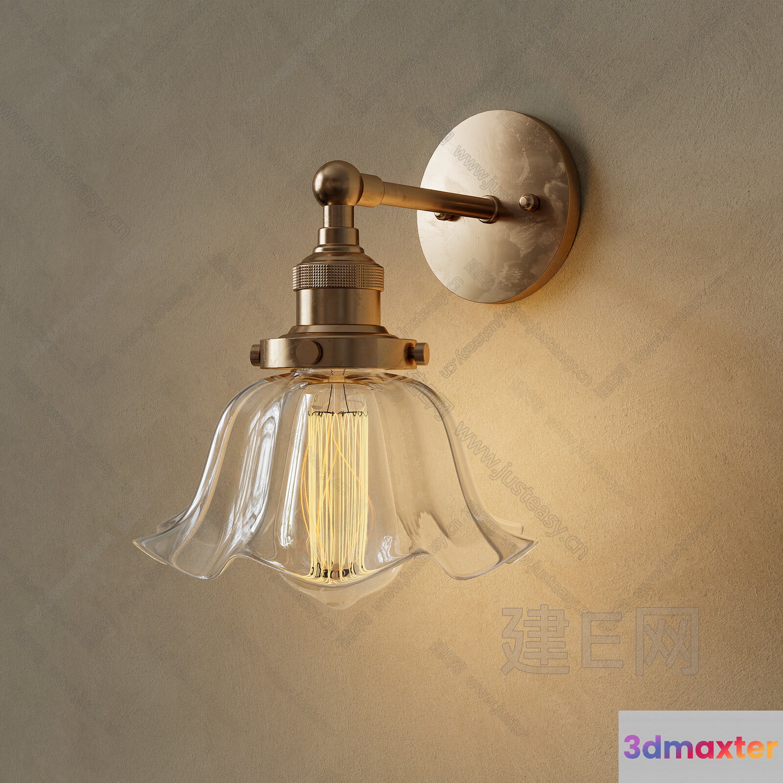 Gold Light Fixture 3D Model - 5742 - VRAY Render