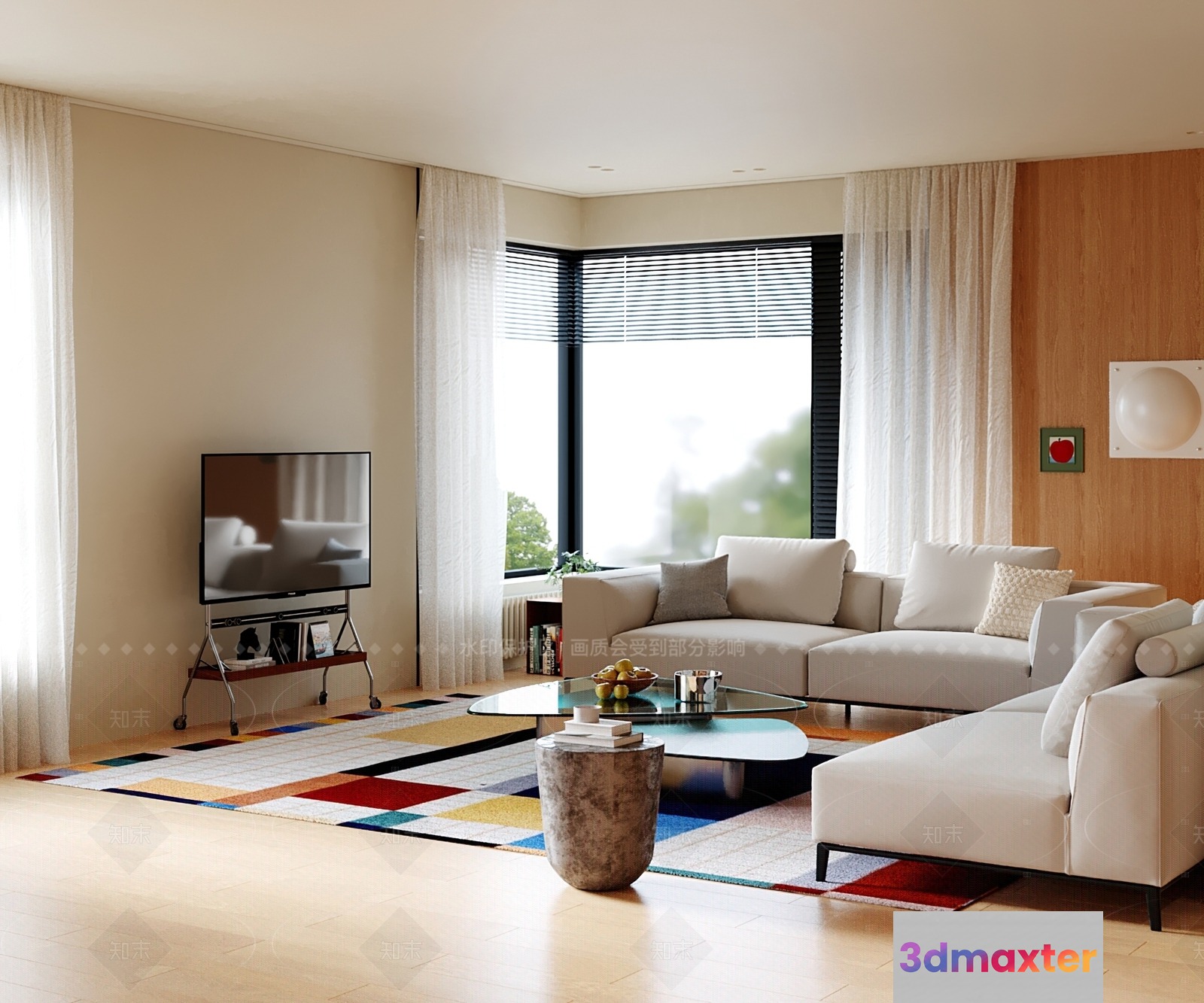 Modern Living Room 3D Model - 12783 - VRAY Render