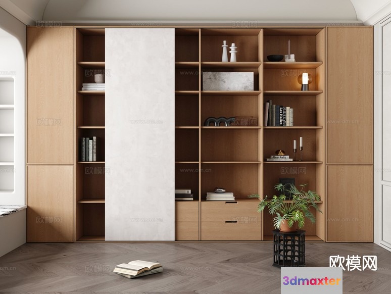 Modern Bookshelf 3D Model - 15152 - VRAY Render